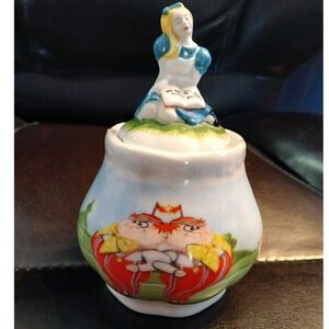 Disney Alice in Wonderland Sugar Bowl Mad hatter Tweedle Dee Tweedle Dum
